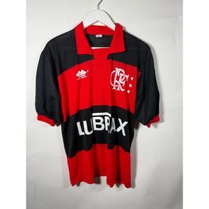 Vintage Flamengo Soccer Jersey 8 Lubrax Dias Sports Red Black Mens L Soccer